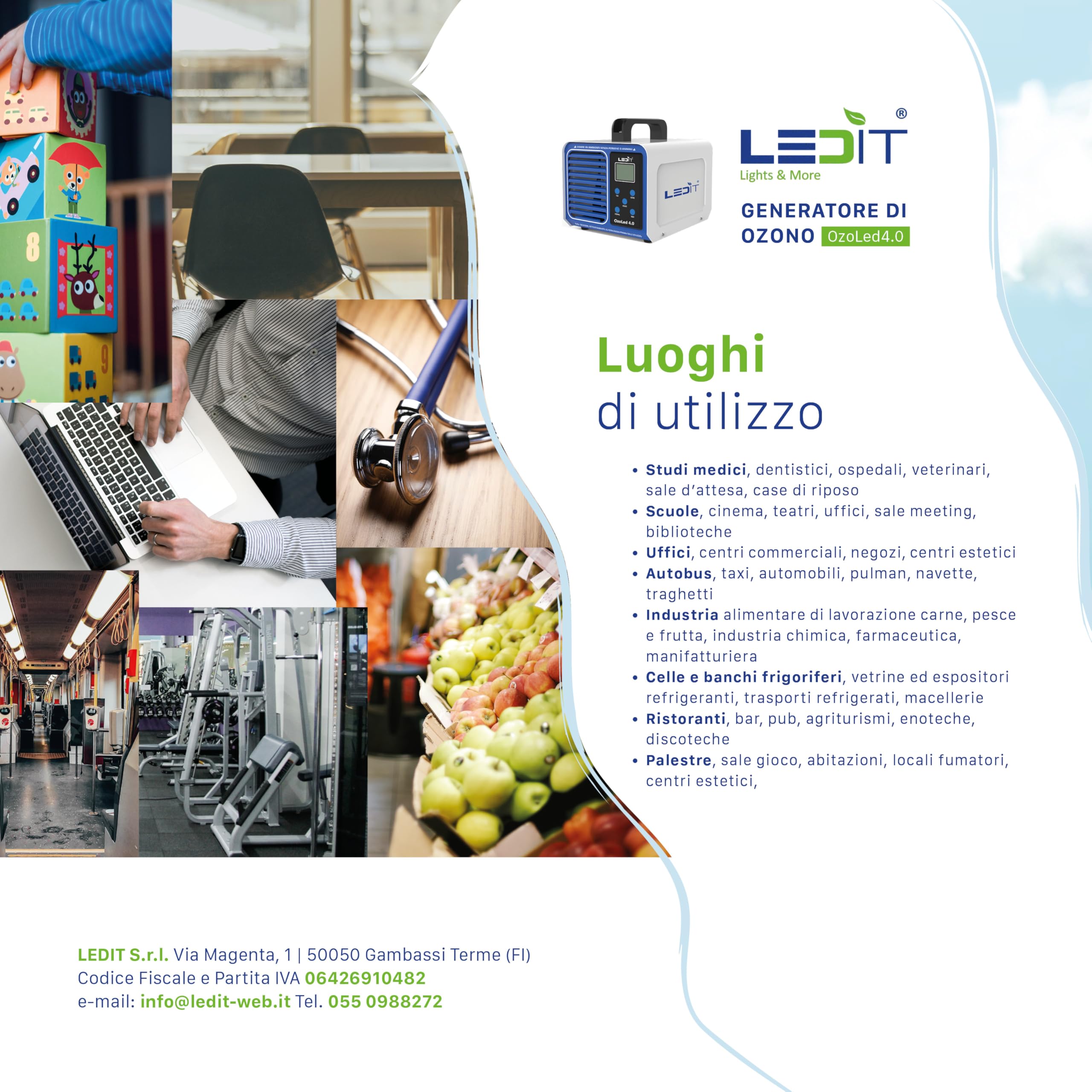 LEDIT Generatore Ozono Domotico 4.0 10.000mg/h Progettato in Italia–Ozonizzatore Professionale 0-200 m² –Purificatore d’Aria Certificato CE&CNR–Timer,Controllo Remoto App,Uffici Garage Auto Casa Hotel