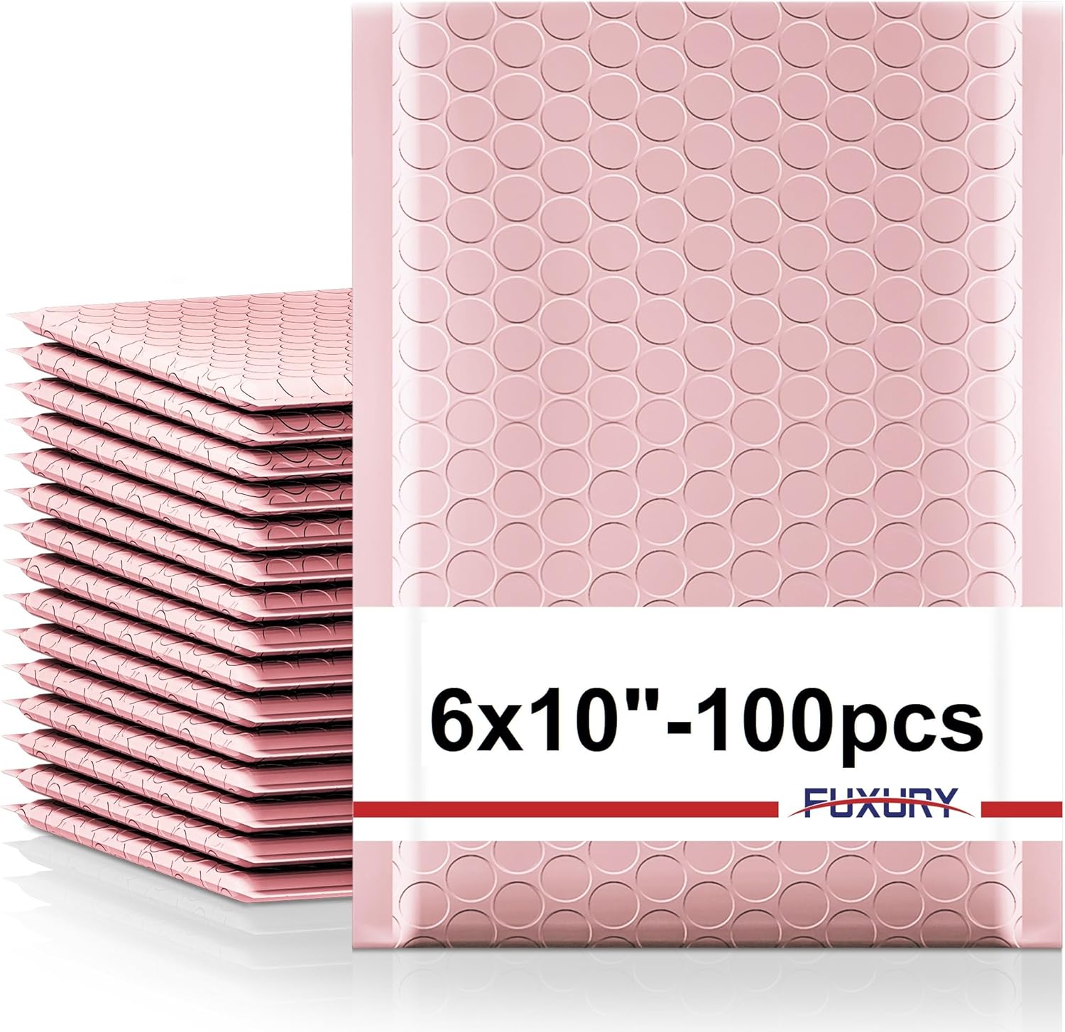 Fuxury 200pcs Bubble Mailers, 100 pcs 6x10 Padded Envelopes Sakura Pink +100Pcs 6x10 Bubble Mailer Forest Green, Self Seal Waterproof Mailing Envelopes Bubble Padded Bulk #0,#000 Mailers Bubble Padded