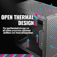 Vista 7 de Cooler Master MasterBox Q300L Torre Micro-ATX con filtro de polvo de diseño magnético, panel lateral acrílico transparente, E/S ajustable y flujo