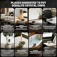 Vista 4 de Chips de cristal de cuarzo de sodalita natural triturado de 1.1 libras, chips de cristales curativos de sodalita a granel, piedras preciosas