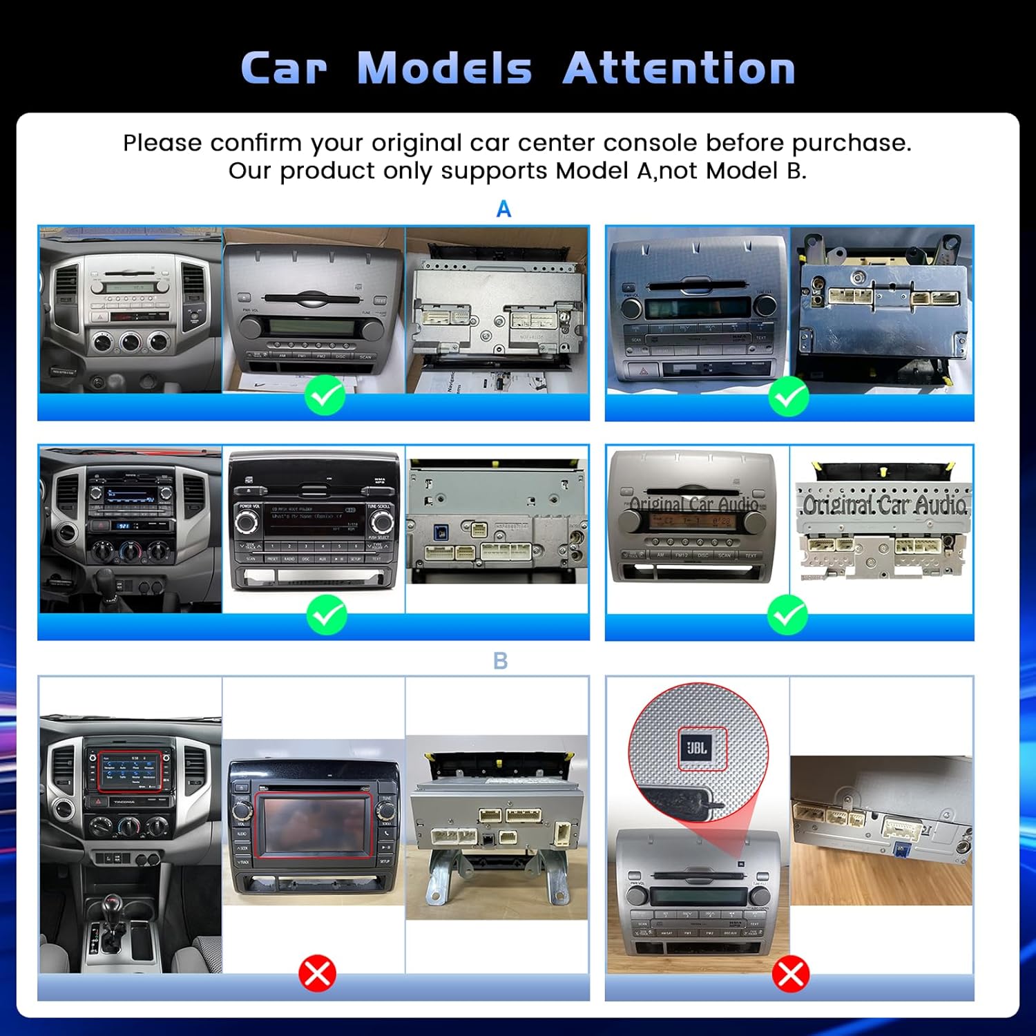 4G+128G Car Radio for Toyota Tacoma 2005-2013,9'' Incell Screen Full Touchscreen Stereo Wireless CarPlay Android Auto Android 15 32-EQ Bluetooth FM/RDS GPS WiFi SWC AHD Backup Camera