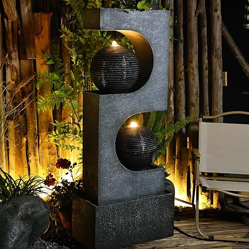 Fuentes de agua para interiores y exteriores, gran 46.05 pies de alto, moderna cascada de agua, fuente para interiores y exteriores, grande con disponible en Yaxa Peru