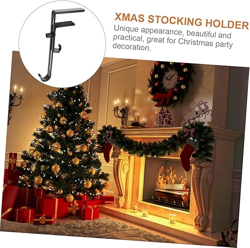 Miniatura 4 de DRESSOOS Gancho para guirnalda de Navidad para colgar calcetines de Navidad para chimenea, ganchos de metal, colgadores de calcetines para manto,