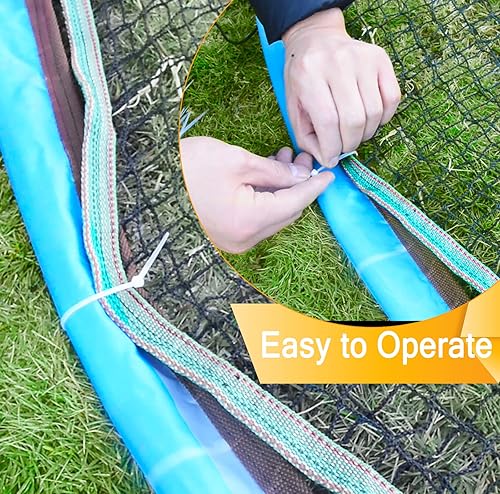 Miniatura 9 de Galileo - Red de repuesto para jaula de bateo, red de jaula de bateo portátil, red de jaula de béisbol/sóftbol, 14 x 28 pies