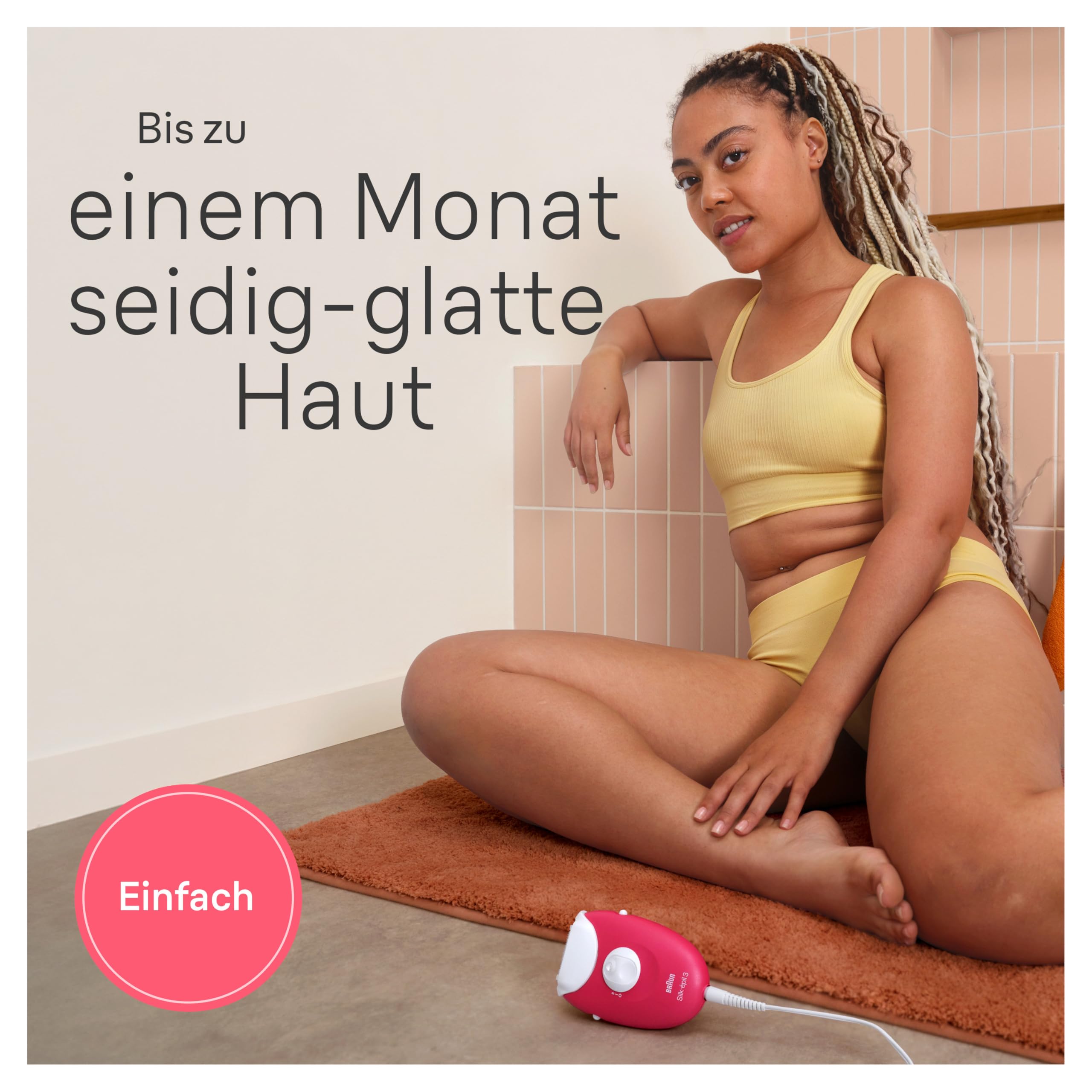 Braun Silk-épil 3 kabelgebundener Epilierer Damen Haarentfernung Ladyshaver Rasieraufsatz Trimmeraufsatz Rosa