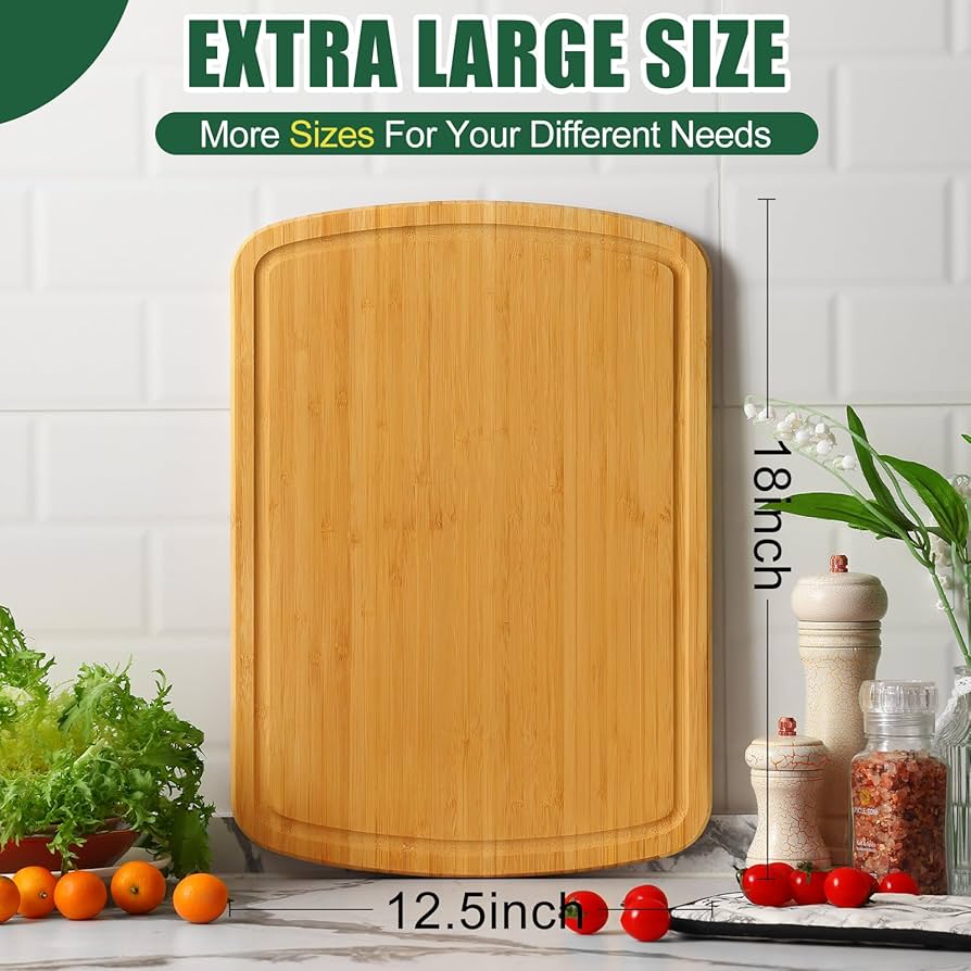 Amazon.com: Homaxy Extra Large Bamboo Cutting Boards for Kitchen