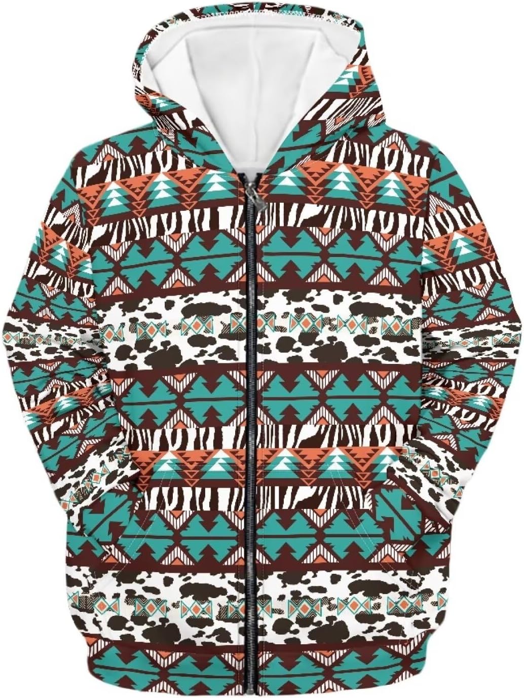 AmzPrint Funny Graphic Hoodies Zip Up Kids Boys Girls Classic Pullover Casual Long Sleeve Pocket Hooded Sweatshirt 6-16Y