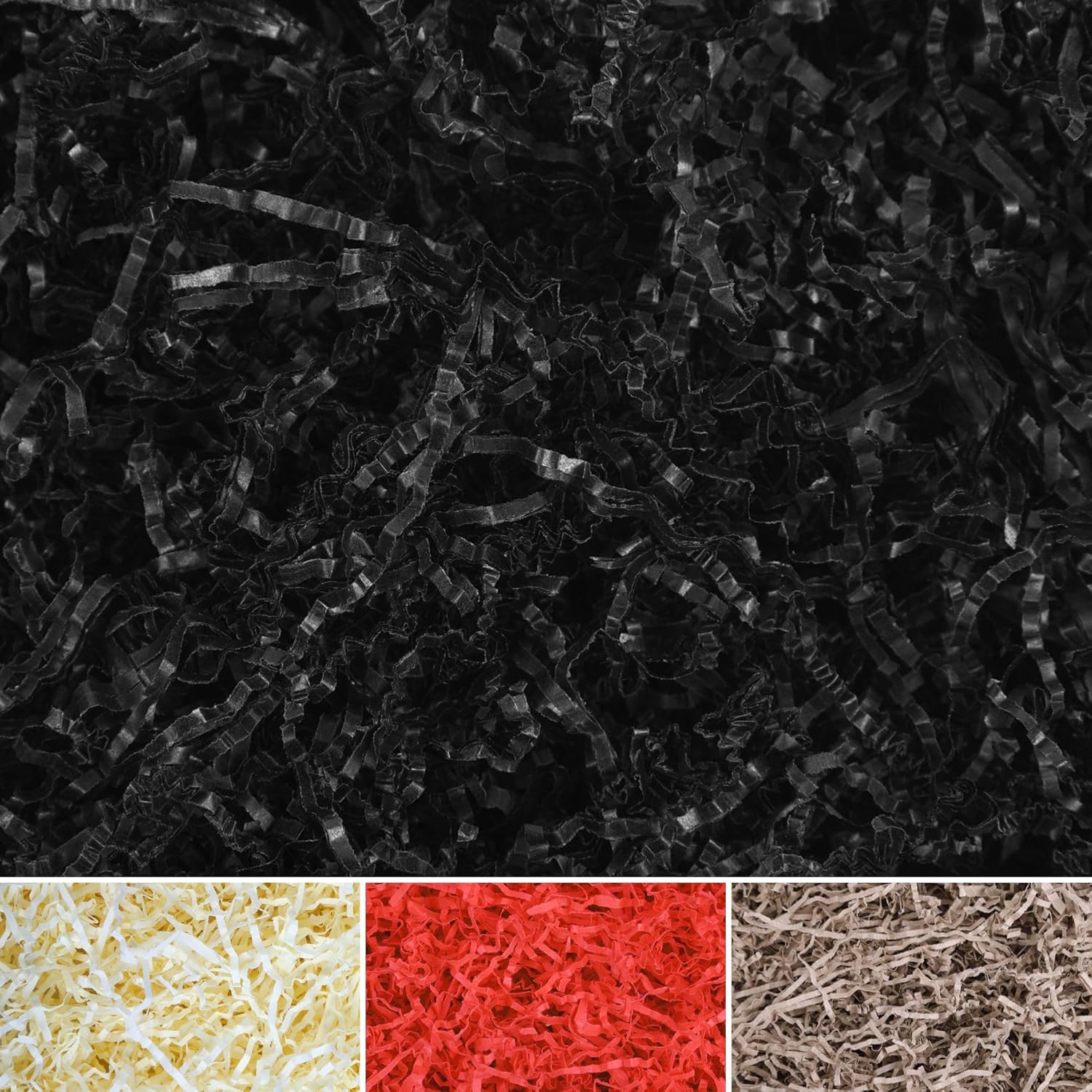 0.44 lbs Black Kraft Shredded Tissue Paper | Basket Box Hamper Filling Gift Box | Wood Wool Replacement | Decorative Straw for Packaging | Christmas Birthday Anniversary | in Blue Bag