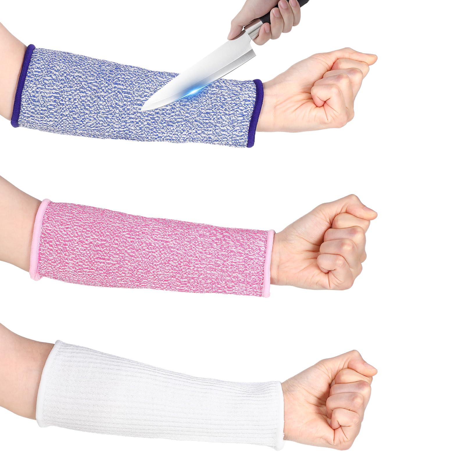 Lusofie3Pairs Cut Resistant Sleeve Arm Protection Sleeves Protection Safety Protective Sleeves for Forearm Skin Bruising