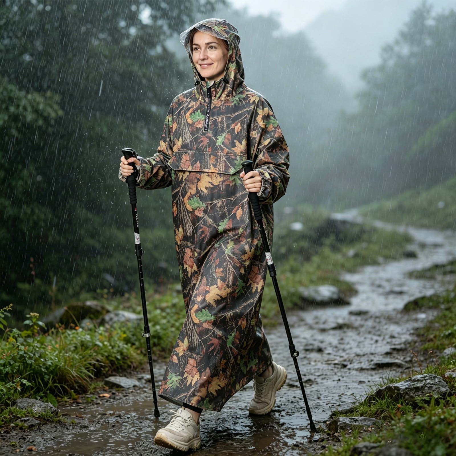 Andake Chubasquero impermeable, ligero y portátil, con mangas, unisex, material resistente a las grietas, adecuado para actividades al aire libre, ciclismo, senderismo, pesca
