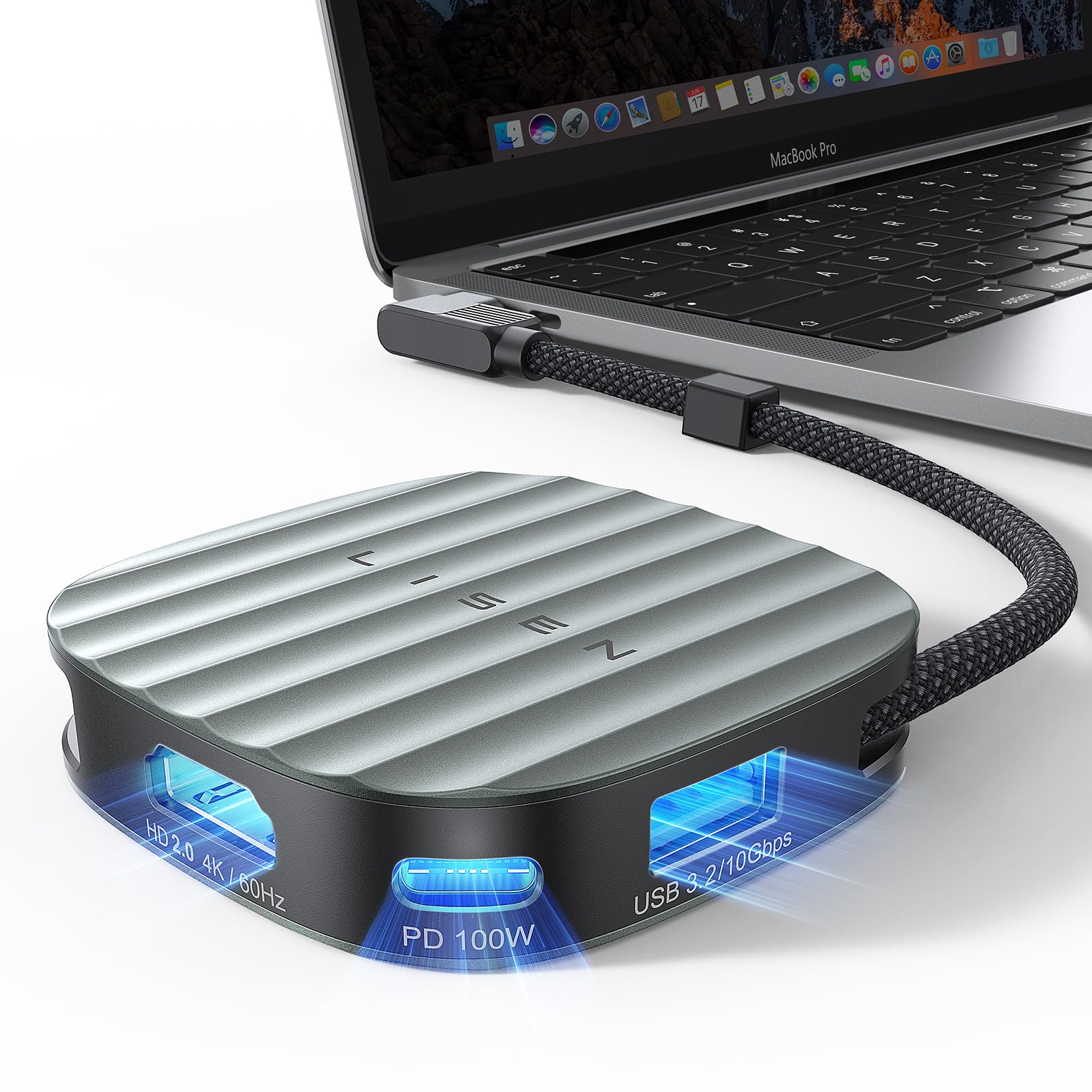 LISEN USB C to HDMI Adapter 4K@60Hz Type C Multiport AV Converter Adapter 10Gbps USBA HDMI to USBC Adapter for Monitor Apple iPhone 15 MacBook Switch, Green