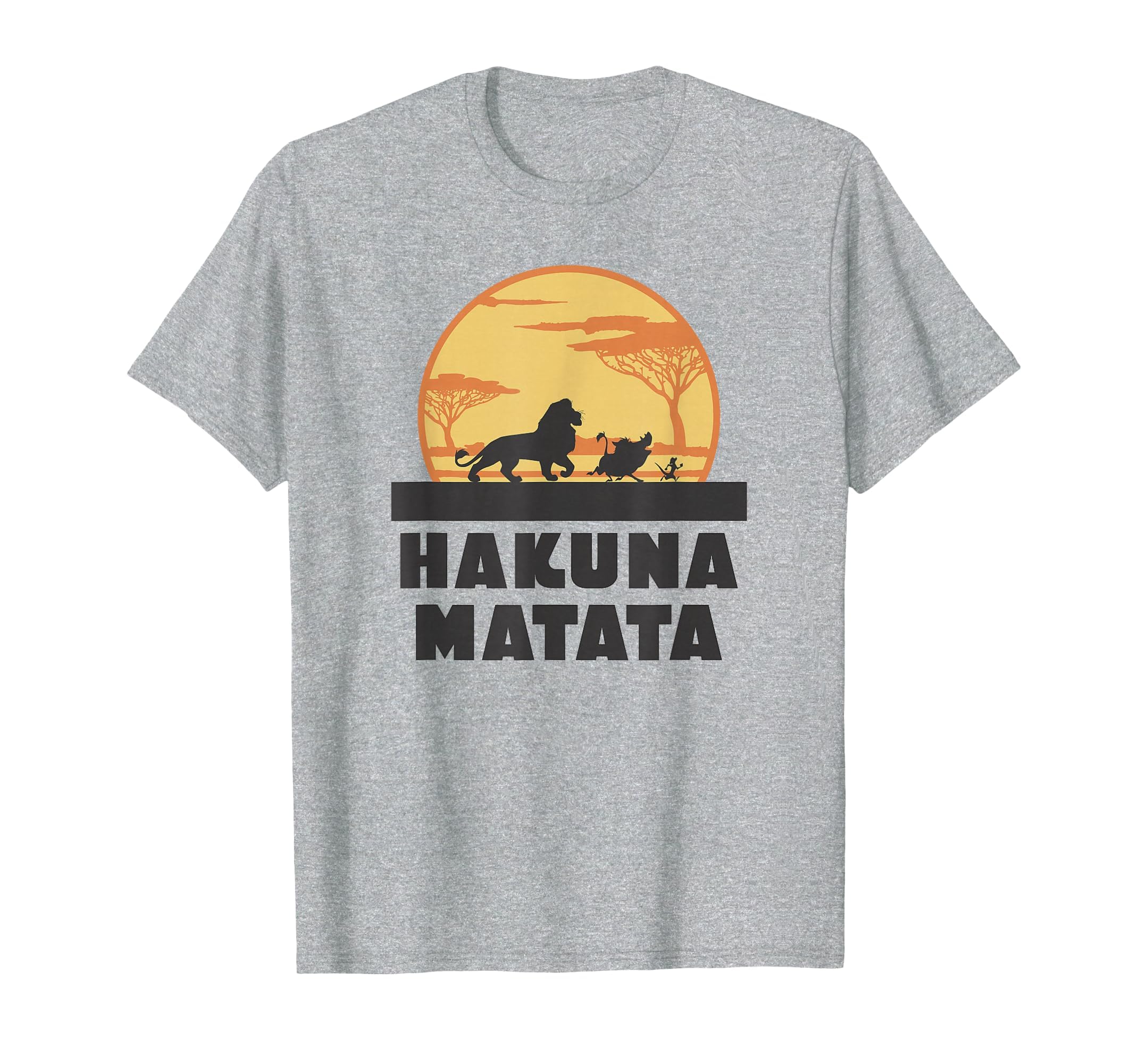 Disney Lion King Hakuna Matata T-Shirt for Adults, Premium Silver Heather Grey, Medium