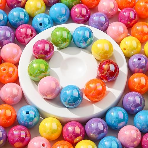 Miniatura 7 de Cuentas de Navidad de 0.787 pulgadas (0.787 in), cuentas redondas de satén, cuentas de perlas de plástico gruesas para hacer joyas (cuentas de