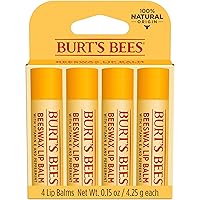 Vista 11 de Burt's Bees - Bálsamo labial hidratante 100% natural, de cera de abejas original con vitamina E y aceite de menta - 4 tubos