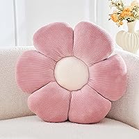 Vista 29 de Almohada Decorativa de Flores, Almohada de Suelo Suave Blanca con Forma de 14.9" para Decoración del Hogar, Lindas Almohadas Decorativas de Felpa