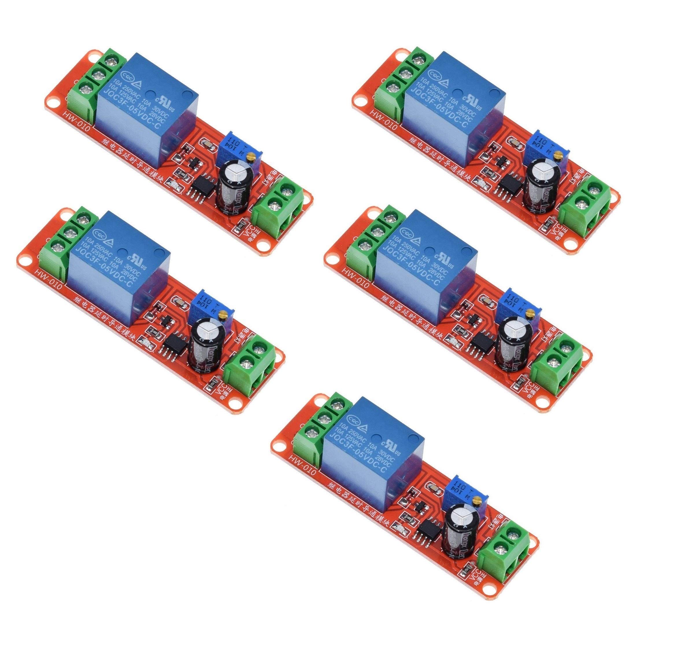INVENTO 5Pcs NE555 DC 5V 10A Timer Delay Relay Shield Module Timer Switch Adjustable Controller Module for Home automation DIY-picture-19