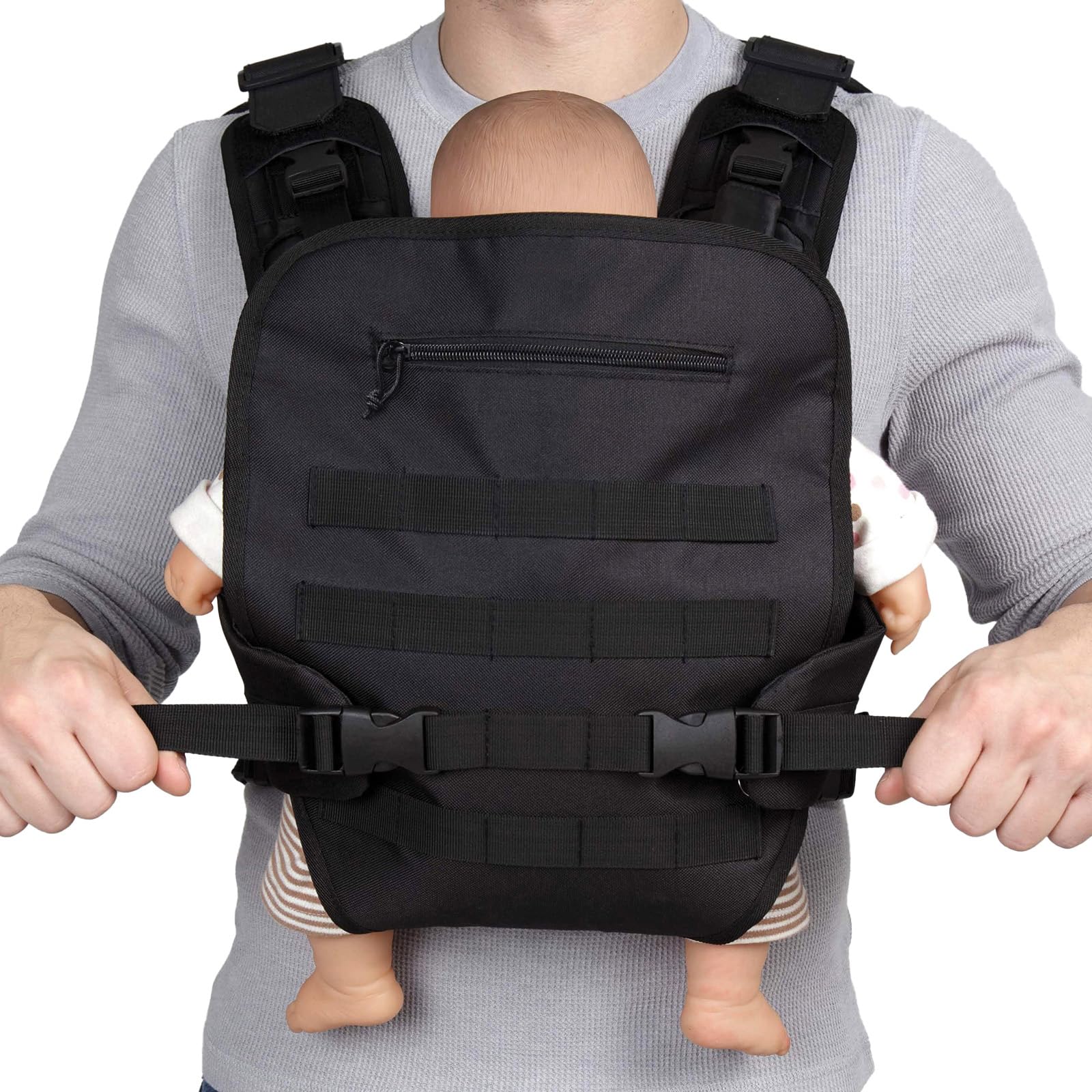 JumpOff Jo Gear-up Baby Carrier for Men – Military-Inspired Baby Vest for Dads – Front Carry Ergonomic Baby Carrier – Adjustable Fit, MOLLE Compatible – Infant Carrier for 12–33 lbs