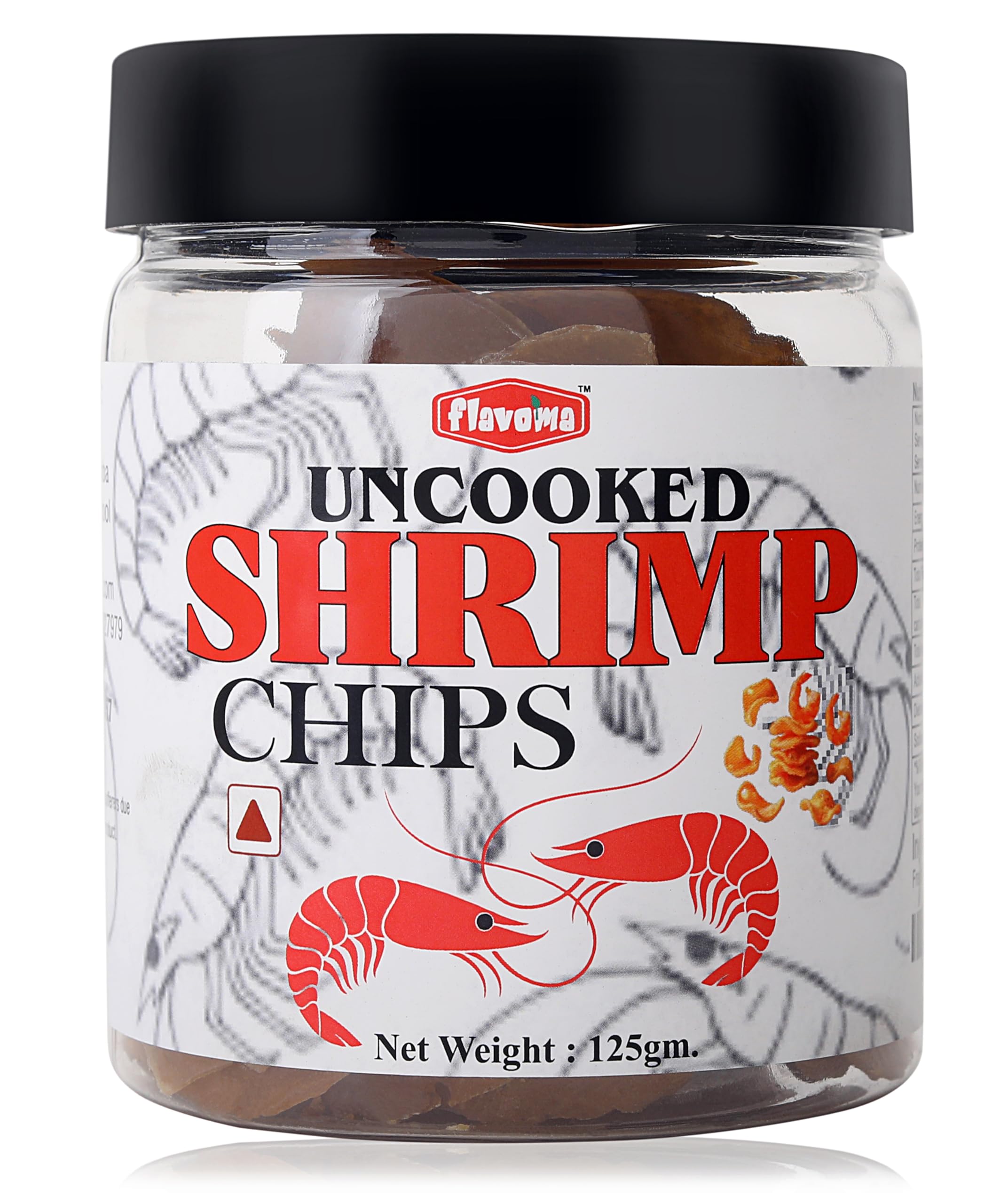 Flavoma Uncooked Shrimp Chips (125gm) | Raw Prawn Crackers for Frying | Light & Crispy Snack Base | Traditional Asian Style