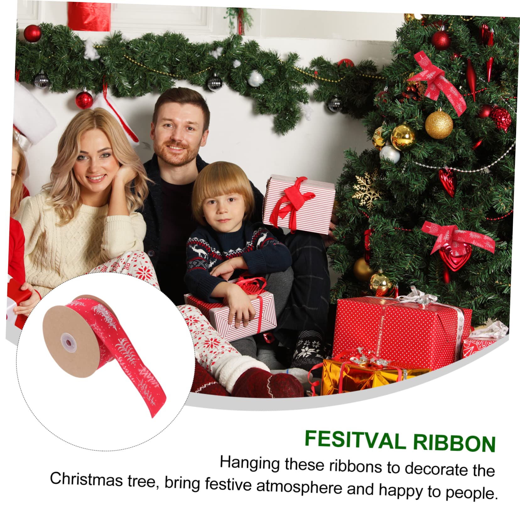 NUOBESTY 3rollen Weihnachtliches Dekorationsband Weihnachtsmuster-ribbon Für Bastelarbeiten Geschenkverpackungen Und Weihnachtsbaum-dekorationen Farbenfroh Und Langlebig Für Kreative