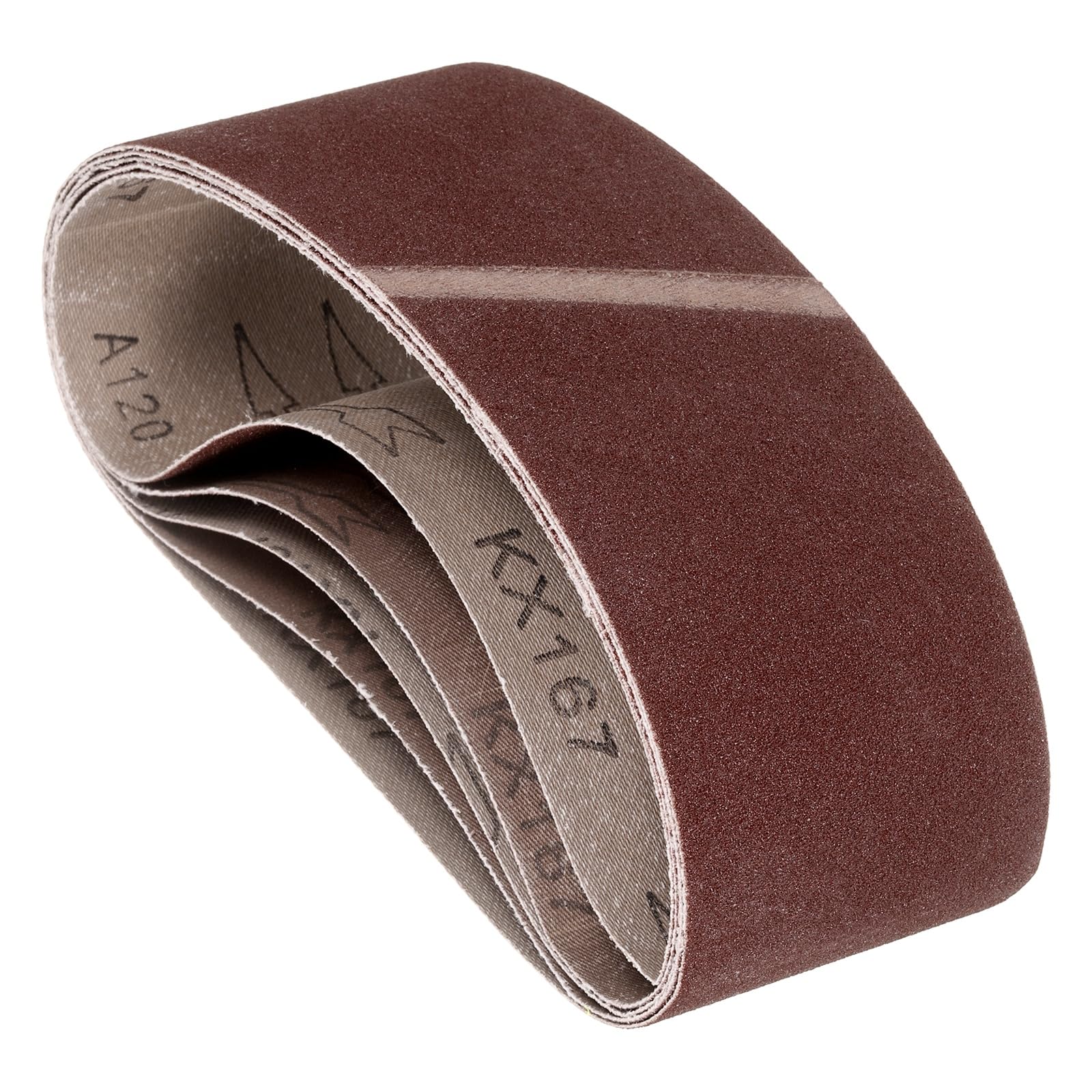 Kozelo 6 Pcs Sanding Belts 76mm x 533mm 120 Grit Aluminum Oxide Abrasive Sandpaper for Belt Sander Metal Grinding Wood Working Weld Rust Removal