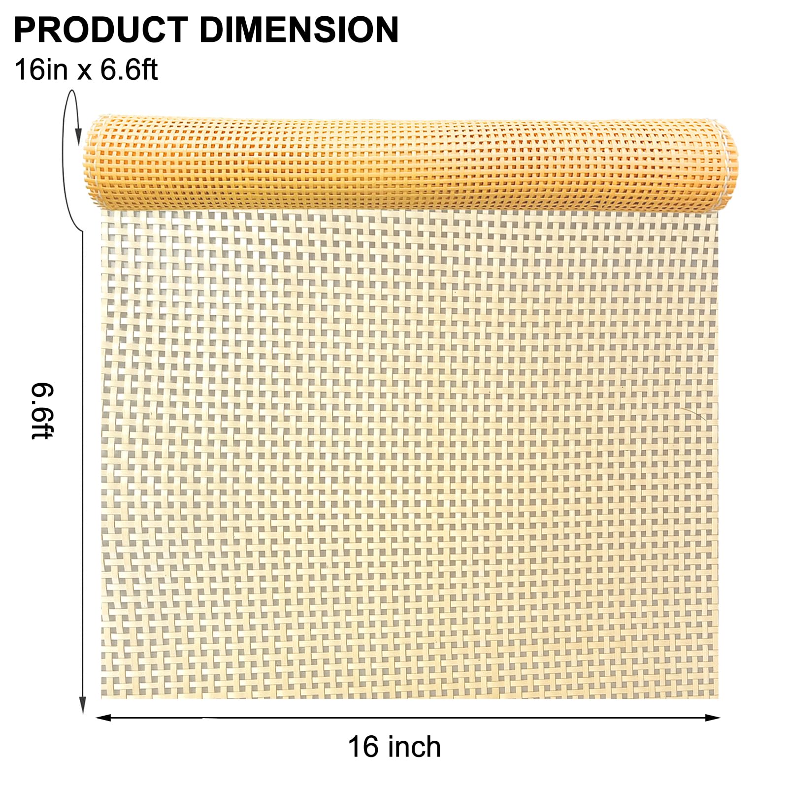 ALLINKIT 40 x 200cm Quadrat Wiener Geflecht,Wiener Geflecht Meterware,Cane Webbing Rattan Roll,Wiener Geflecht Flechtmatten for Rattan Craftsmen,PE Rattan Geflecht für DIY Möbeldekoration