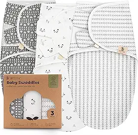 Sweety Fox Pacote com 3 sacos de dormir orgânicos para bebês – cueiros para recém-nascidos, bebês de 0 a 3 meses, bebês meninas, meninos, saco de dormir macio e confortável, cobertores de berçário