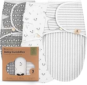 Sweety Fox Pacote com 3 sacos de dormir orgânicos para bebês – cueiros para recém-nascidos, bebês de 0 a 3 meses, bebês meninas, meninos, saco de dormir macio e confortável, cobertores de berçário