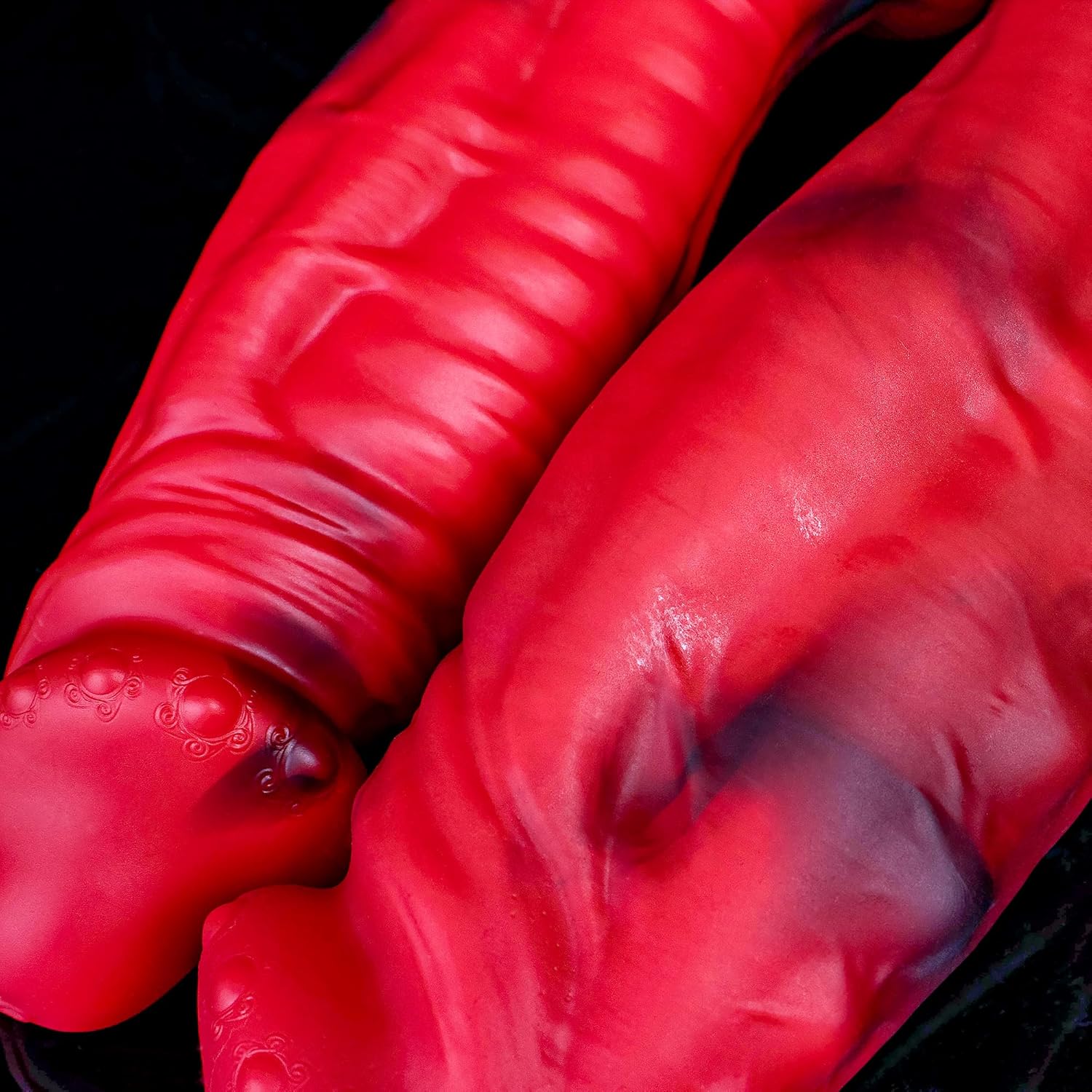 Red Monster Dildo - Silicone Large Thick Dildo with Strong Suction Cup for Advanced Players - Realistic Lifelike Fake Penis for Sensual Pleasure - Anal Adult Sex Toys for Women and Men (L)