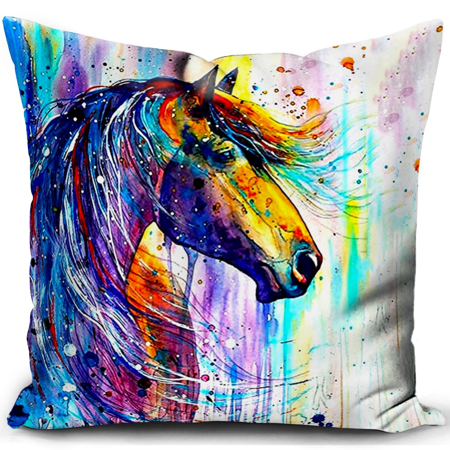 HUASHUZI Cushion Cover Horse Gifts for Girls Women Decorations Throw Pillow Case Decor Home for Livingroom Couch Sofa 18"x18"(45x45cm)