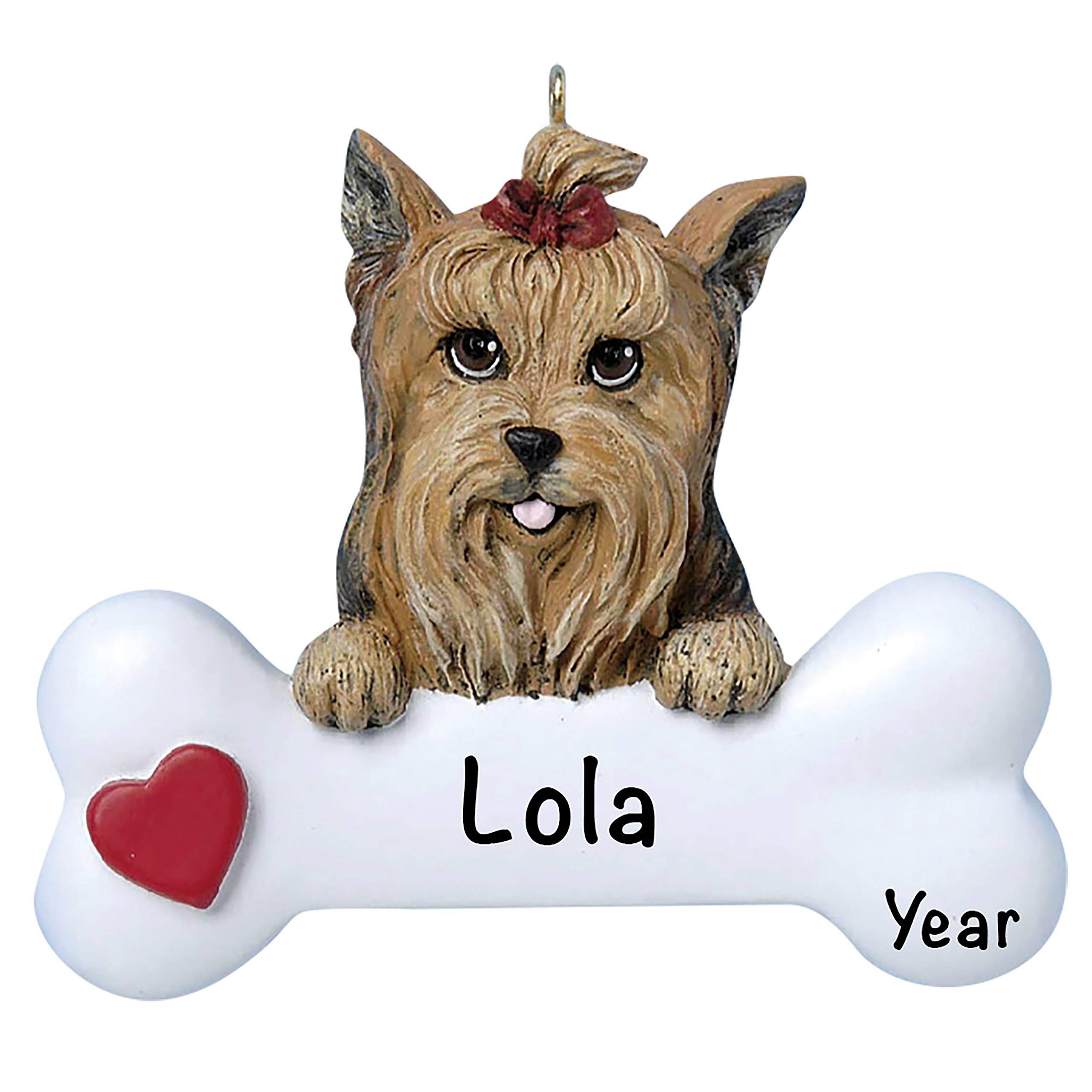 Personalised Yorkie Dog Bone Ornament 2025 – Fast & Free 24h Customisation – Pet Christmas Ornaments for Tree – Custom Gift Wrapped Yorkshire Terrier Keepsake for Dog-Lovers