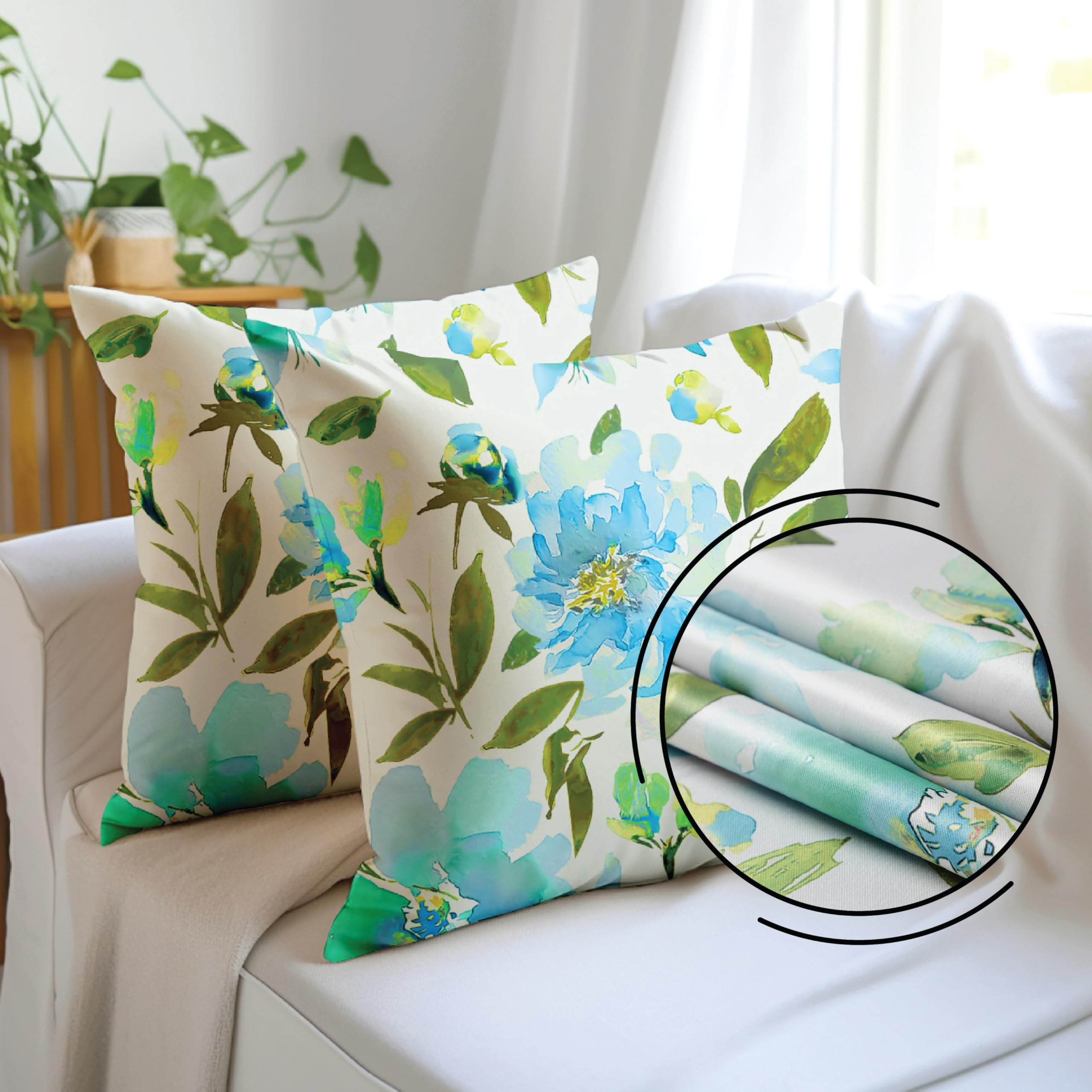 Encasa XO Decorative Cushion Cover 20"x20" (50x50 cm) - Sage Green Birds - Floral Digital Printed, Large Square Pillow Case for Chair, Seat, Bed, Office & Home (Set of 2) (B0BCXD4KGJ) Amazon Price History, Amazon Price Tracker