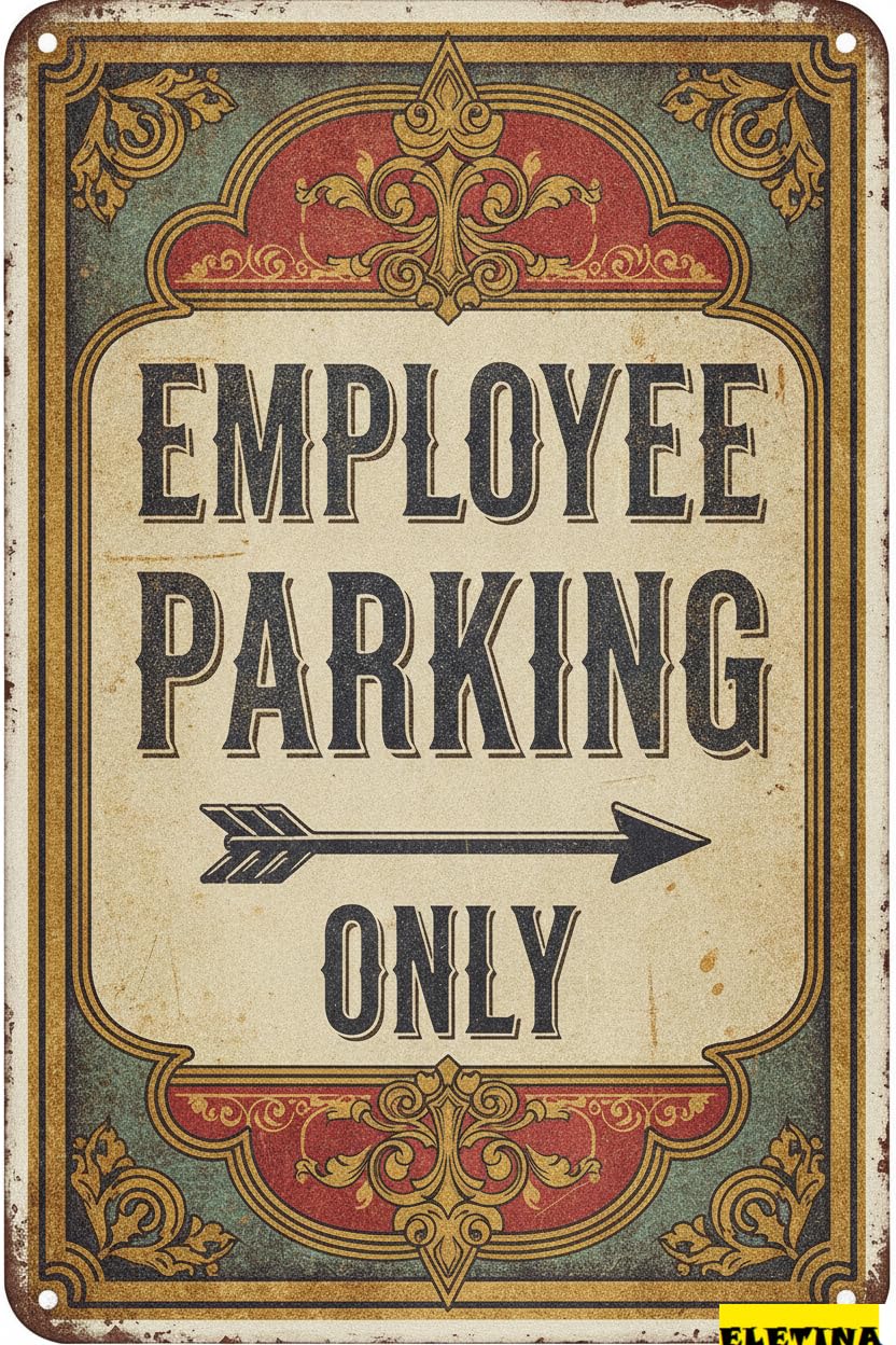 Employee Parking Only Metal Caution Warning Sign Yard Road Street Outdoor Driveway Metal Quality Decor 8x12in
