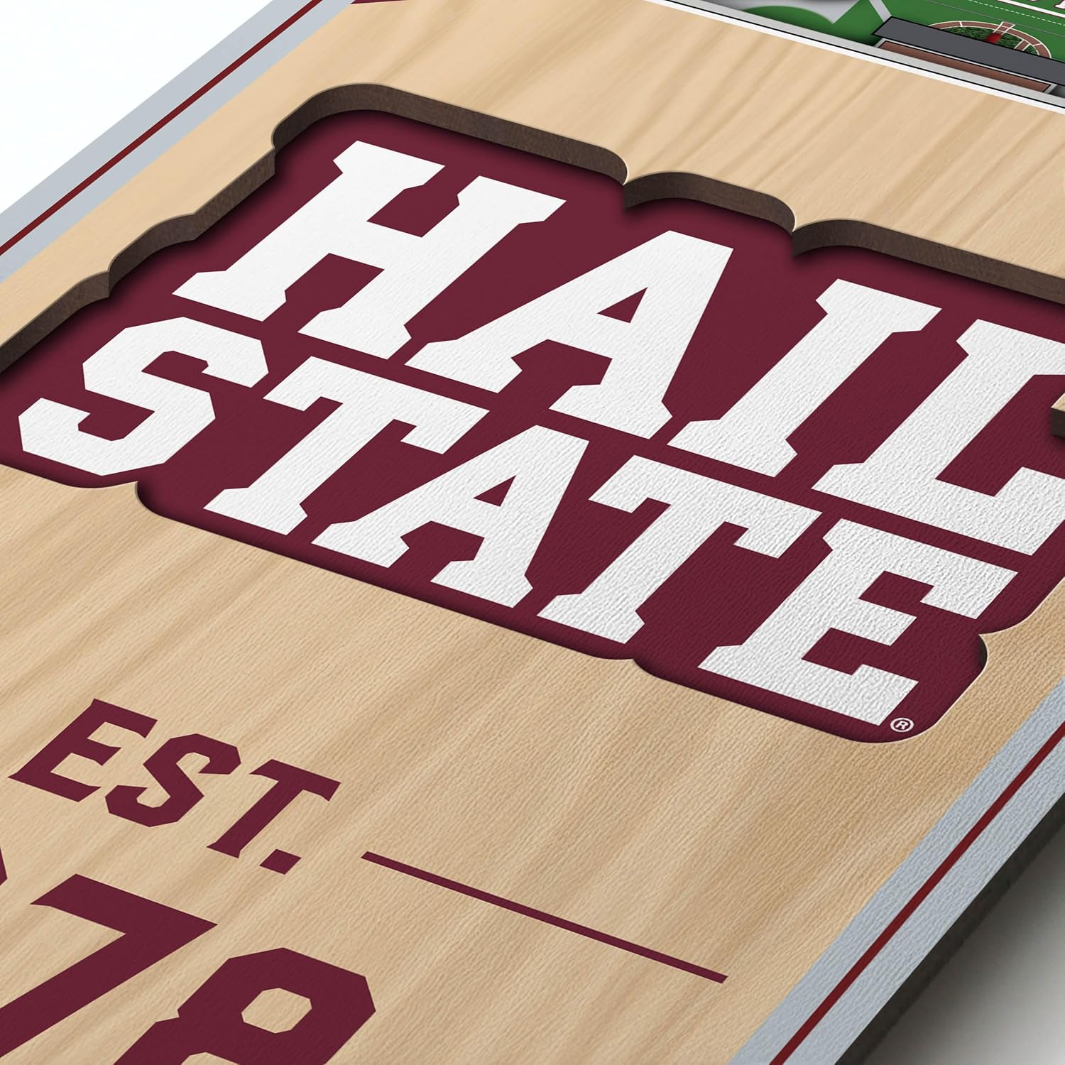 YouTheFan NCAA Mississippi State Bulldogs 3D Stadium 6x19 Banner - Davis Wade Stadium at Scott Field