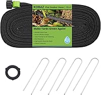 Vista 1 de Manguera de remojo plana de 15 pies, ahorra un 70% de agua, diseño a prueba de fugas, manguera de rociador de goteo de doble capa para cama de jardín