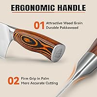 Vista 7 de TUO cuchillo de chef, cuchillo santoku, cuchillo de cocina, cuchillo para uso general, cuchillo para picar, juego de cuchillos, Forged Germany