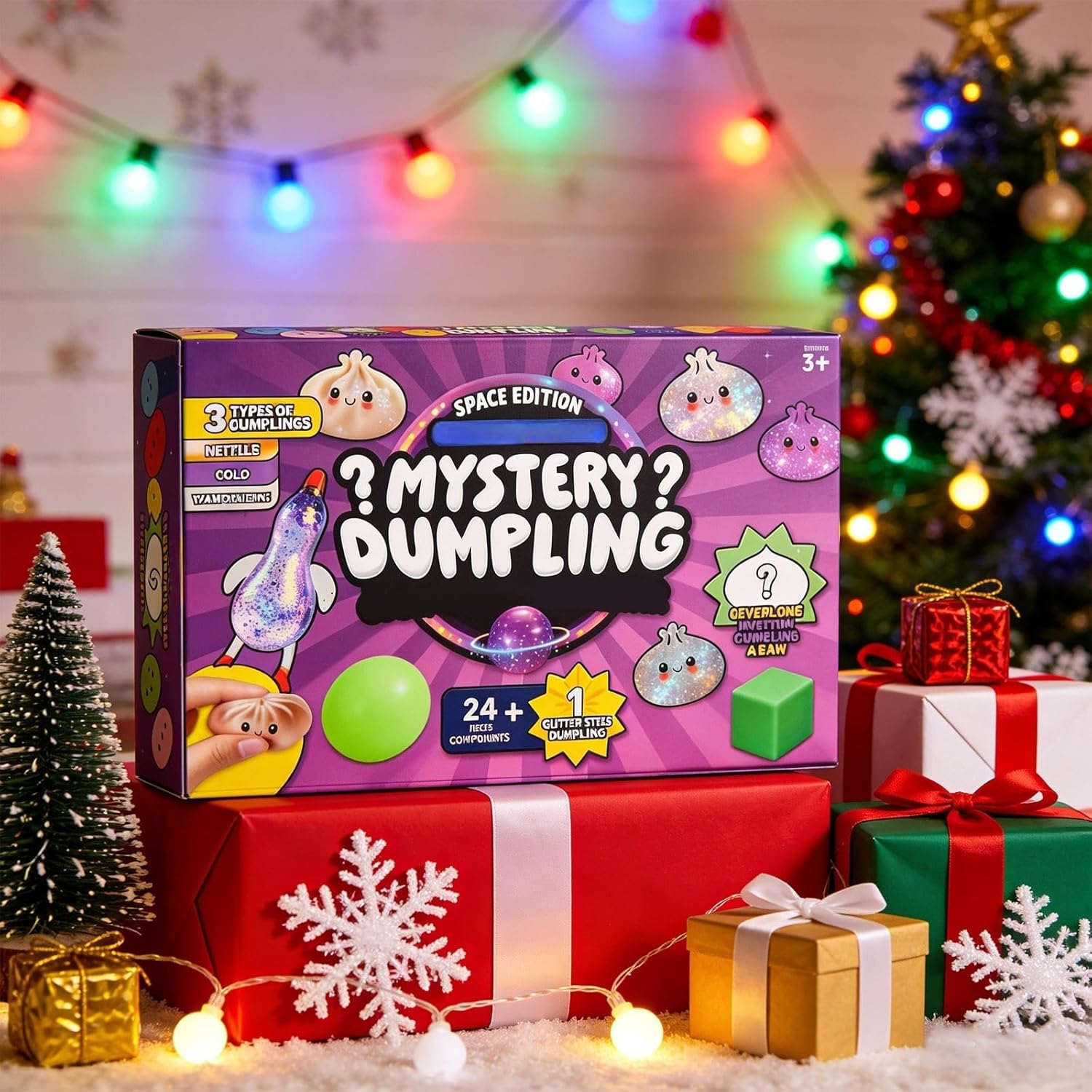 Dumpling Squishies, 2026 Squishies Dumpling Mystery Advent Countdown Calendar, 24 PCS Random Surprise Squishies Toys, Stress Relief Sensory Fidget Toy for Anxiety Relief Hand Relax, Birthday Gifts (Purple)