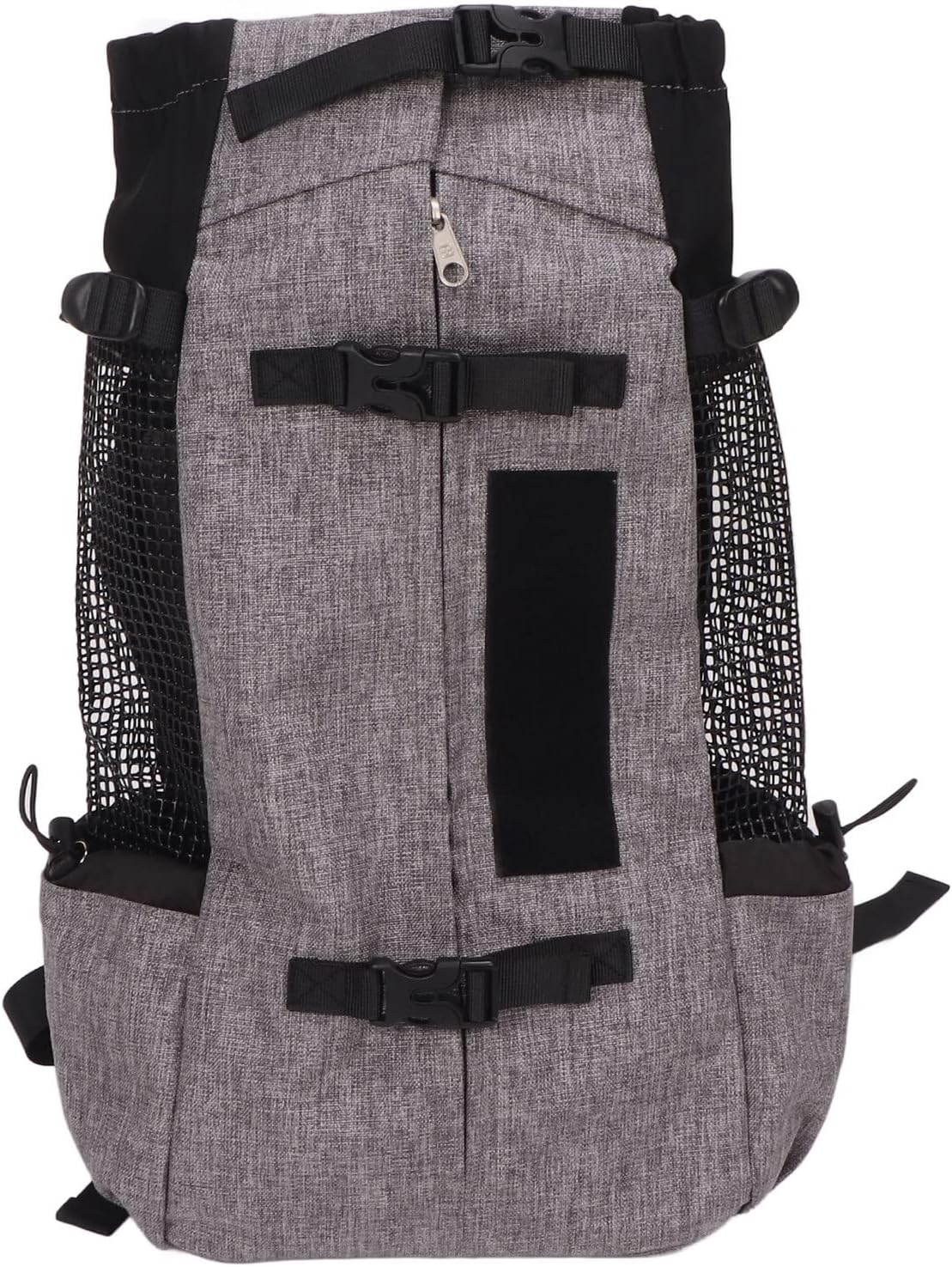 Pet Carrier Backpack for Cats and Small Dogs, Portable Travel Backpack with Breathable Mesh, Nylon Pet Carrier with Reflective Strips, Safety Buckle and Emergency Whistle for Outdo (Gray)