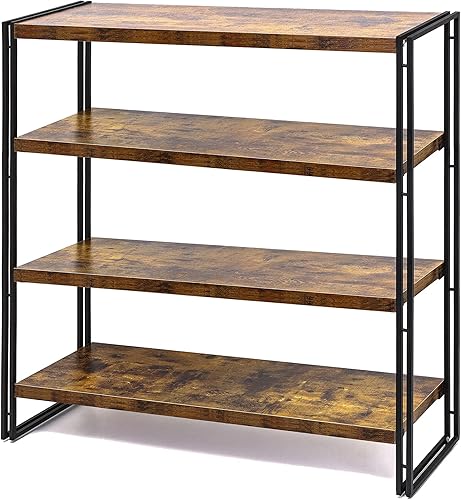 Miniatura 18 de HCHQHS Estantería industrial de madera rústica y metal de 3 niveles para oficina en casa, dormitorio, cocina, baño, 47 pulgadas