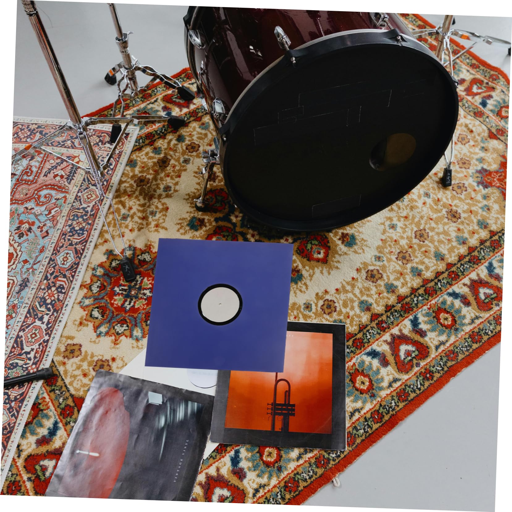 Mikinona Custodia Giacca per Vinile in Carta Kraft Blu, Protezione Resistente per 12 Pollici, Confezione da 10 Pezzi per Conservare Album e Dischi Vinile in Modo Sicuro