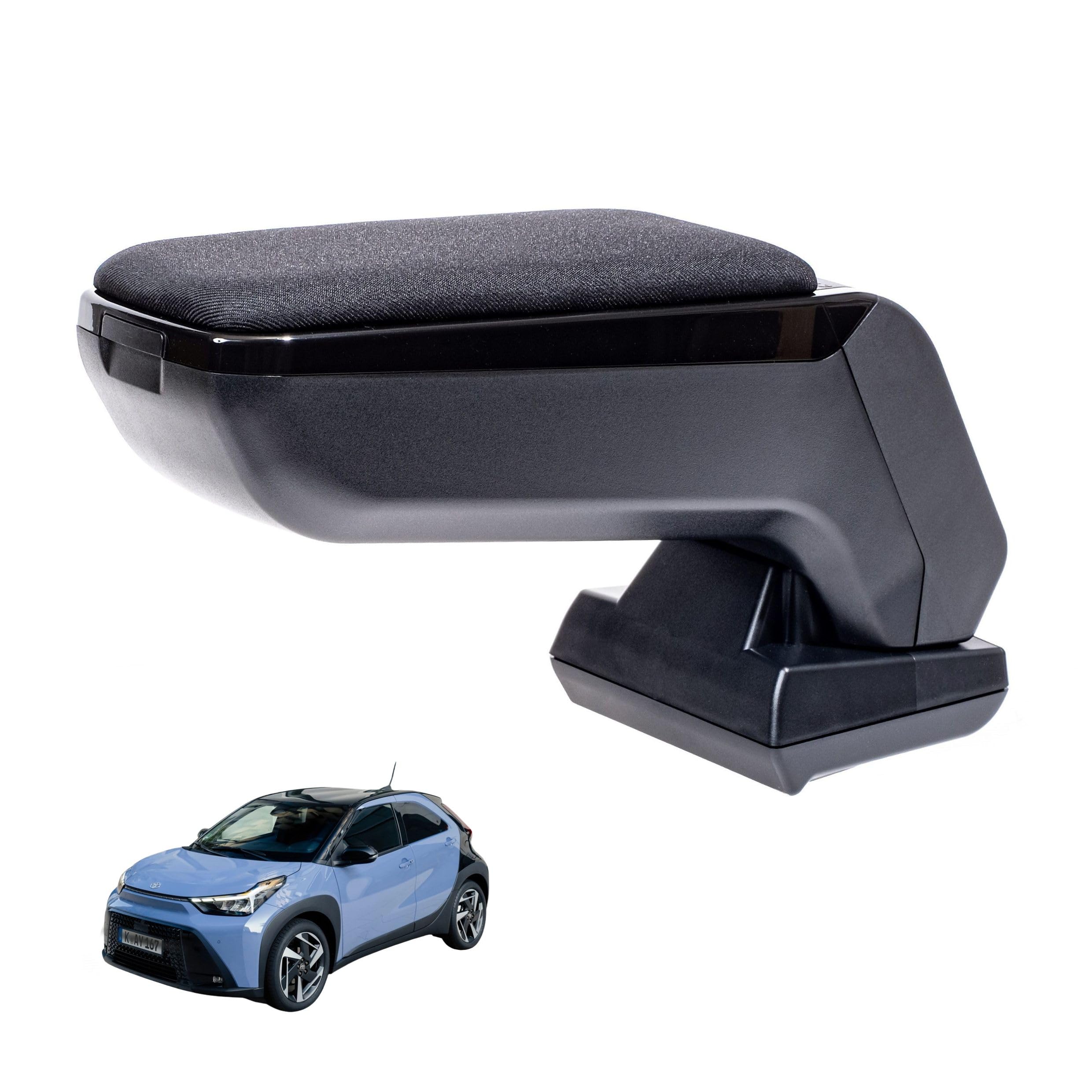 Rati Armster S Bracciolo compatibile per TOYOTA AYGO X Hibrido 2026 [tessuto, nero]