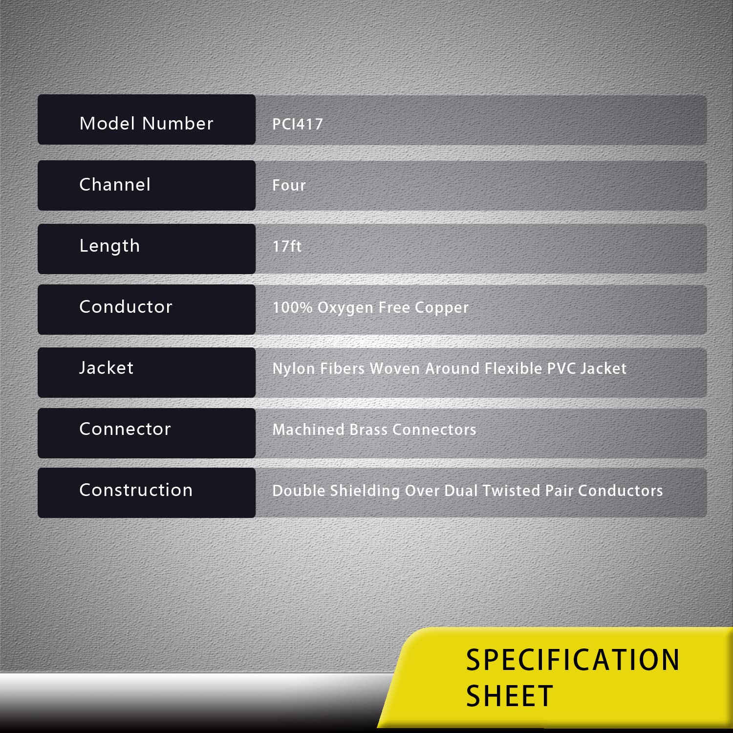 RECOIL P417 Premium 100% Oxygen Free Copper 17ft 4-Channel RCA Audio Interconnects Cable 4X RCA Male to 4X RCA Male Double Shielded with Noise Reduction - Image 6