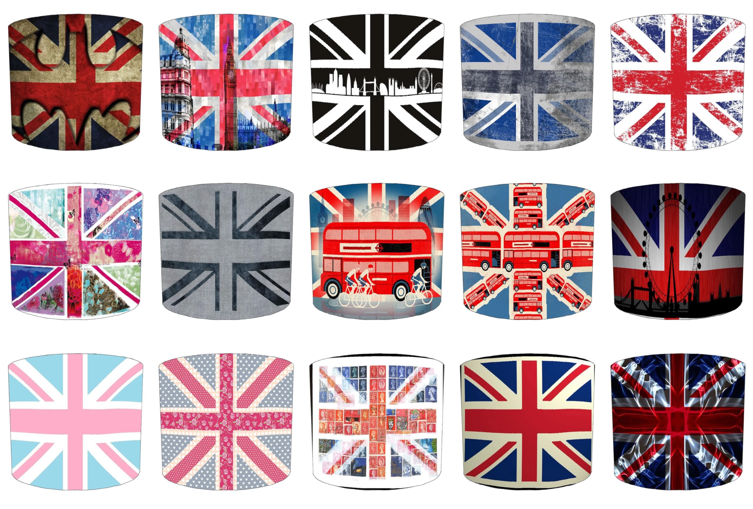 Union Jack Great Britain Flag Lampshade Available in 15 Designs and 3 Sizes for Ceiling Light Shades Pendant or Table Lamp