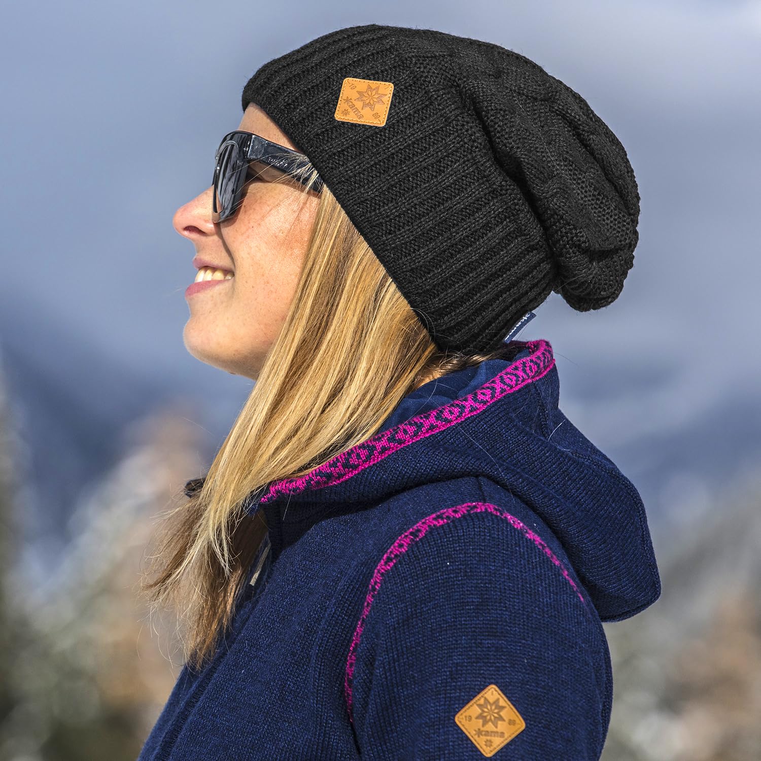 kama Strickmütze Merino A107 Damen aus Feinster Merinowolle mit Innen Tecnopile Fleece I Hergestellt in EU
