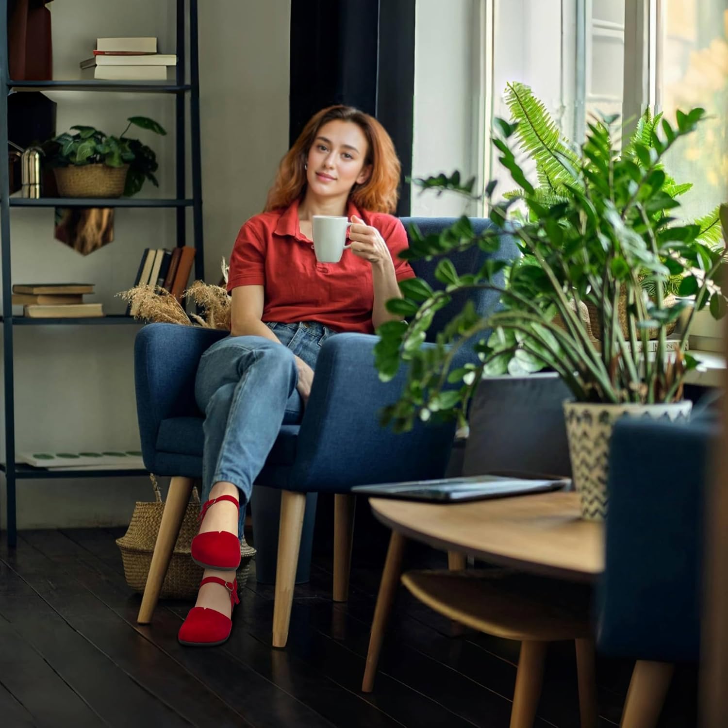 PARTY Closed Toe Sandals Women, Barefoot Arch Support Flat Sandals for Office Work and Travel with Comfortable Cork Footbed - Image 2