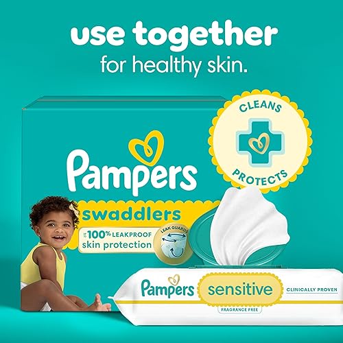 Miniatura 18 de Pampers Swaddlers - Pañales desechables para bebé, talla 6, suministro para 2 meses (2 x 108 unidades) con toallitas sensibles a base de agua, 12