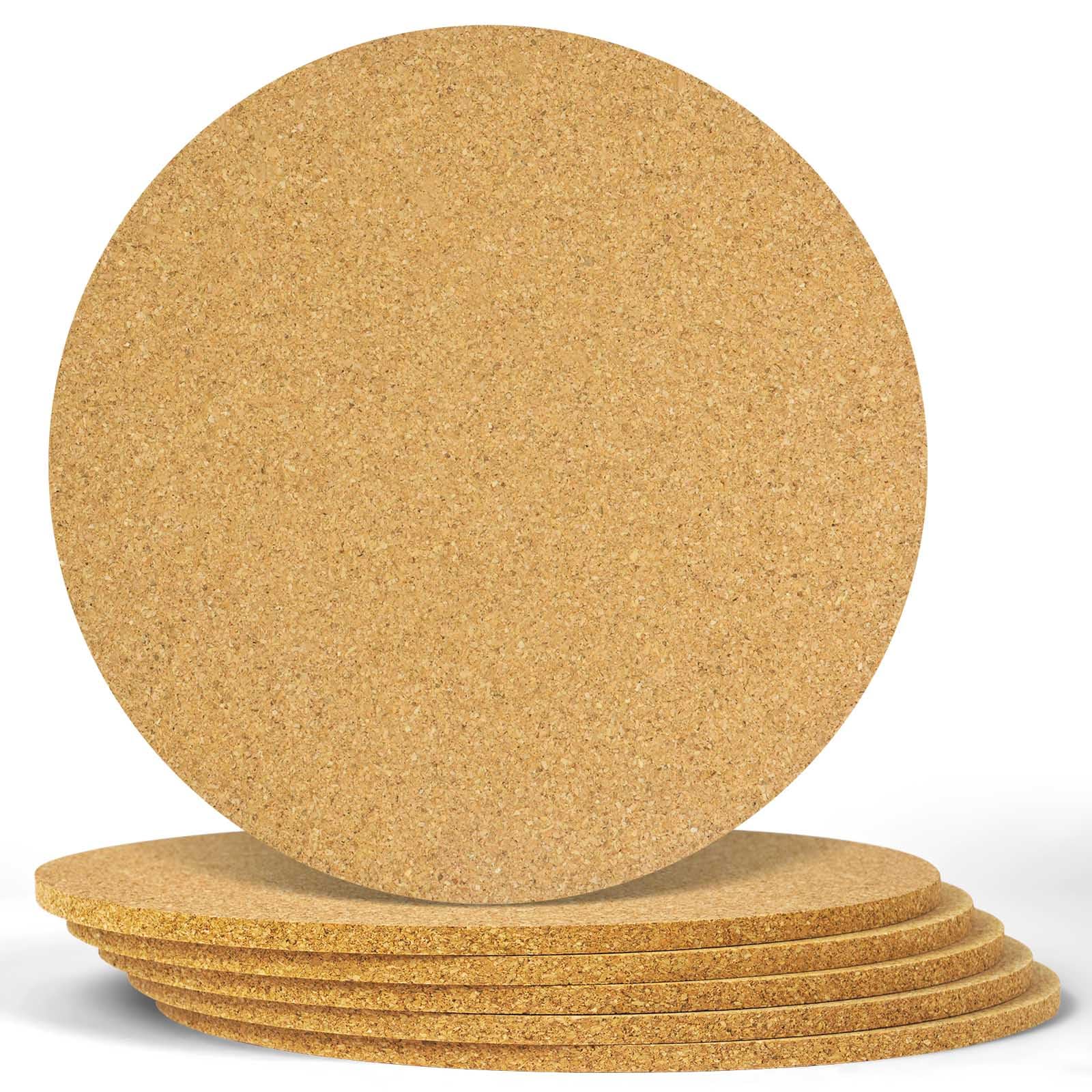 Flintronic Heat Trivet, 6PCS 18cm Cork Trivet, 5mm Thick Round Cork Coaster, Multifunctional Heatproof Table Mat