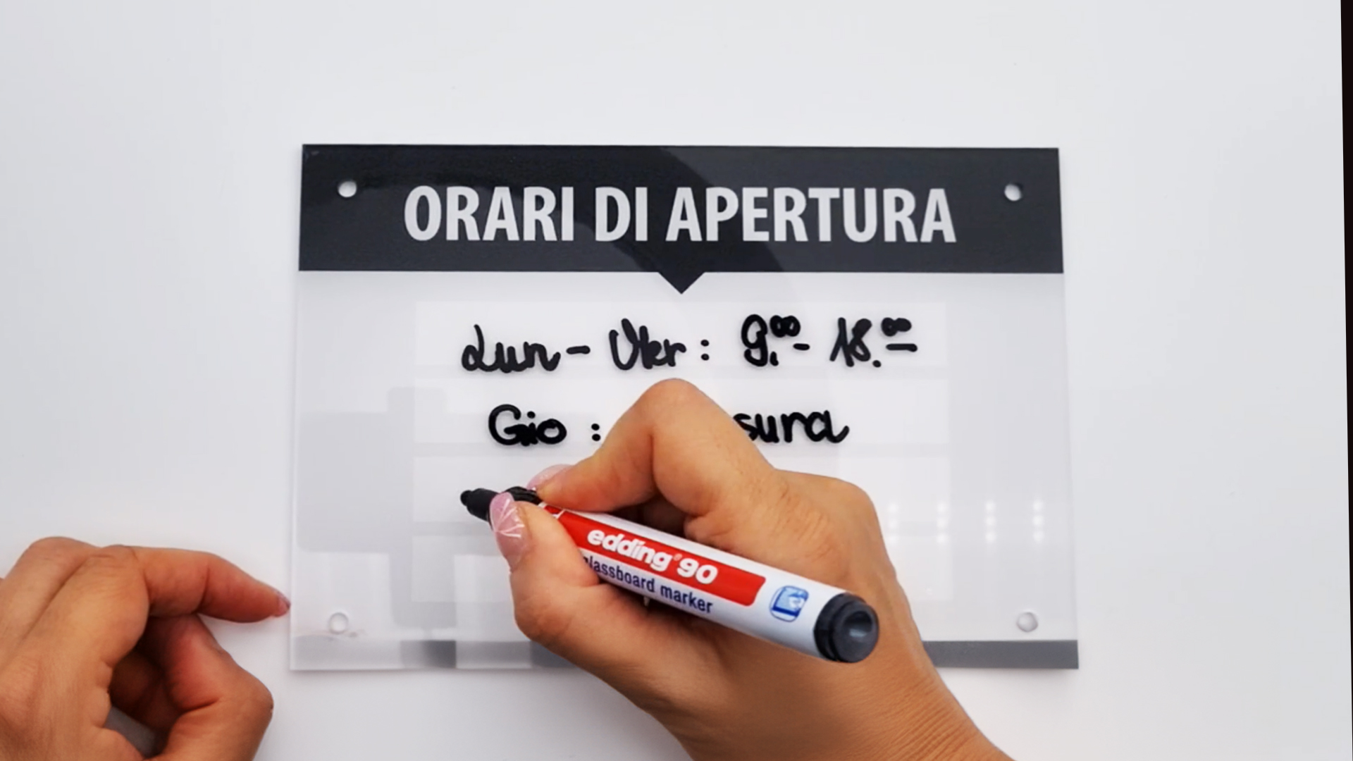 Cartello Aperto/Chiuso Per Negozi - Lavagna Cancellabile Con Orari E Cordino Per Porta - Foto 3