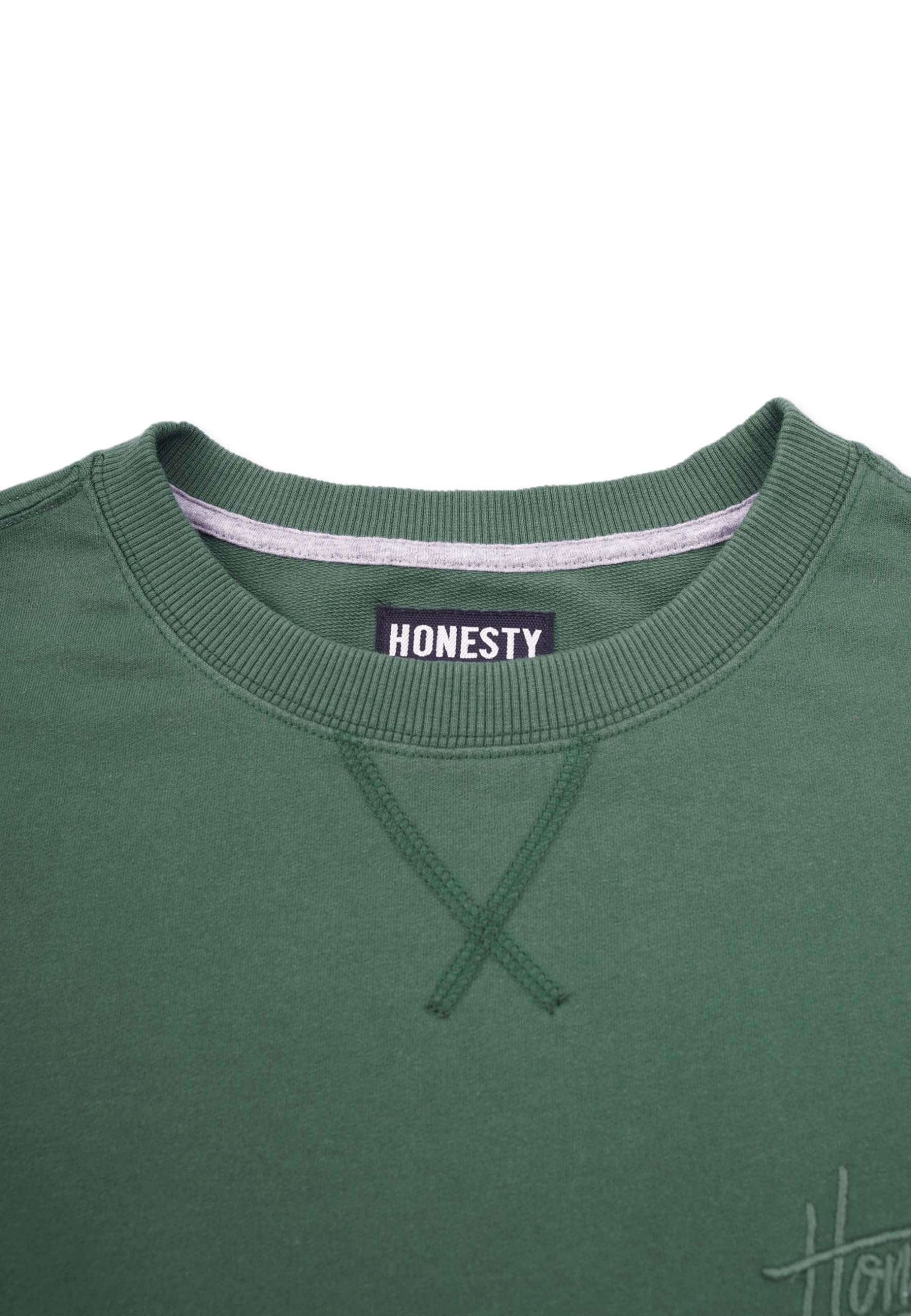 Honesty Rules Langarmshirt Herren, French Terry Signatur, bequemes Crew Neck Sweatshirt Loose Fit für Männer, Longsleeve aus 100% Bio-Baumwolle mit Rundhalsausschnitt