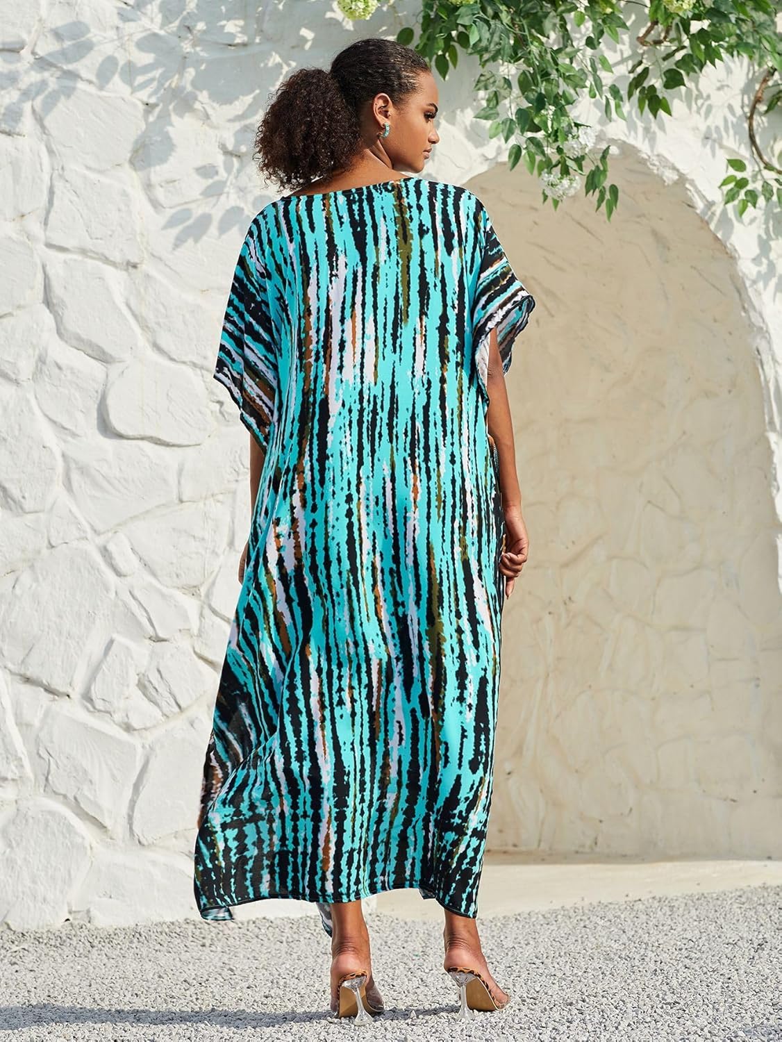 Kaftan for Women Plus Size Bathing Suit Cover up Batwing Dress Loose fit Moroccan Caftan mumu Dresses for Women - Image 8