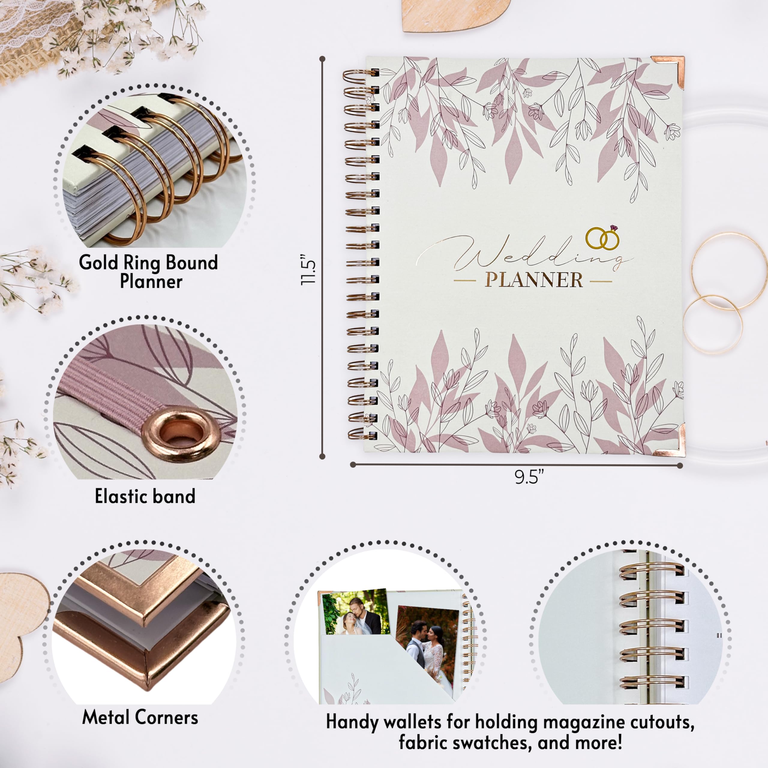 Hochzeitsplaner für Braut - Hochzeitsplanungsbuch und Organizer, Verlobungsgeschenke für Paare, The Knot Wedding Book Planner, Wedding Binder with Dog Bandana, Wedding Journal Notebook